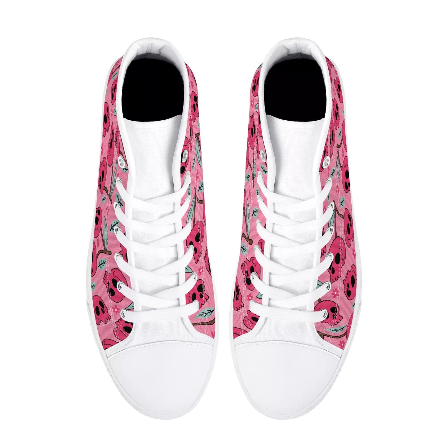 Cherry Skulls Rubber High Top Canvas Shoes