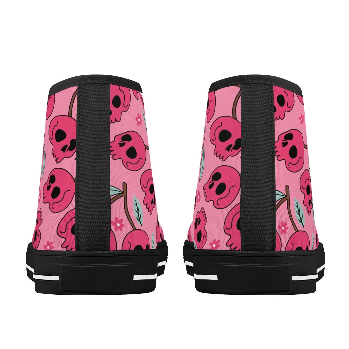 Cherry Skulls Rubber High Top Canvas Shoes