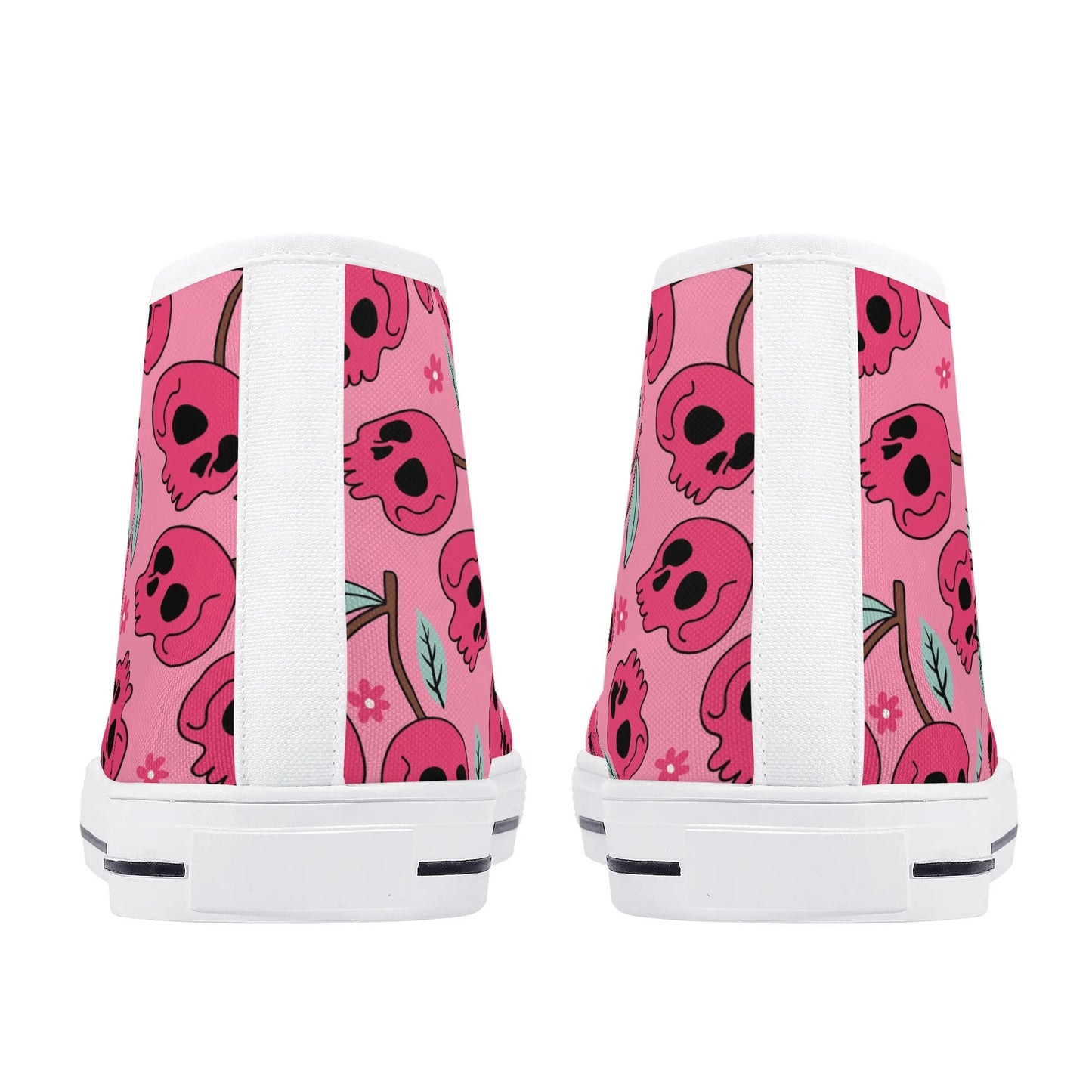 Cherry Skulls Rubber High Top Canvas Shoes