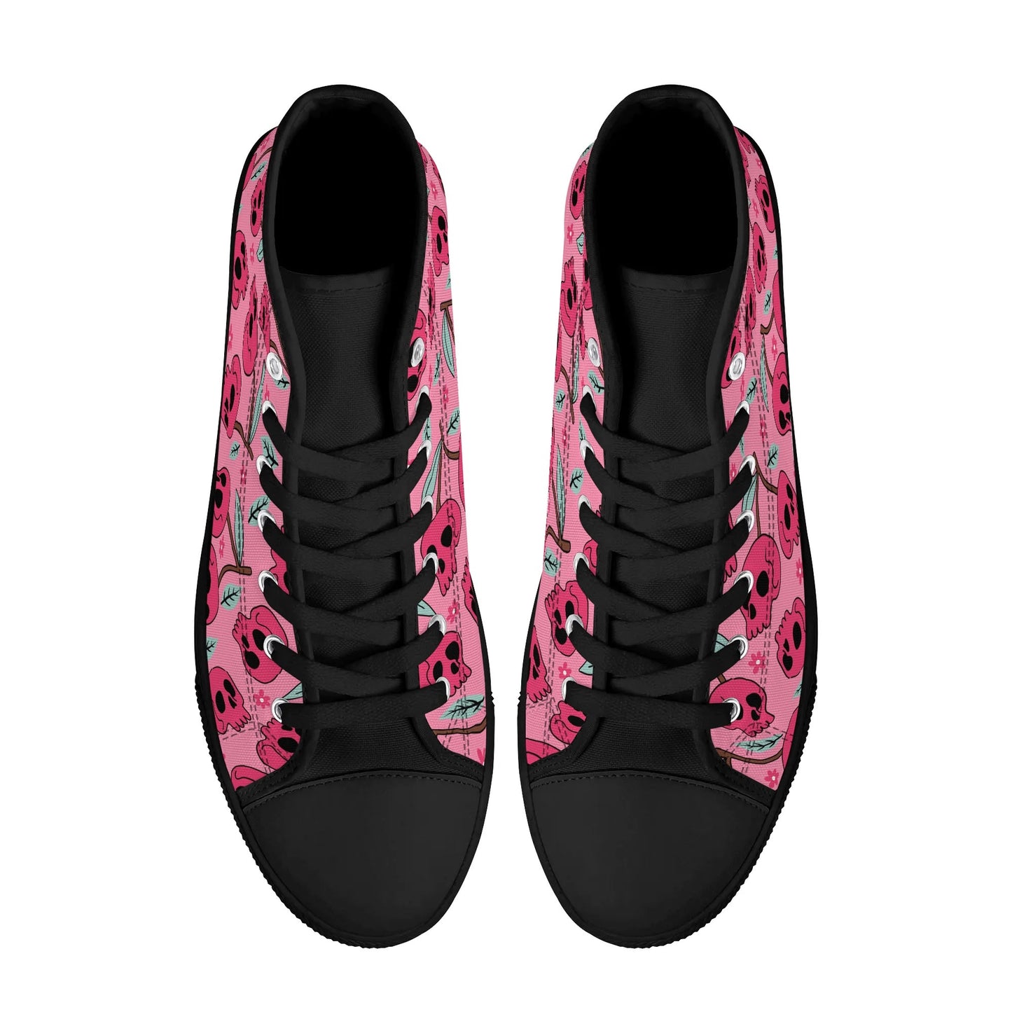 Cherry Skulls Rubber High Top Canvas Shoes