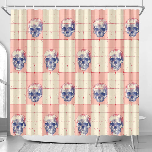 Peach Skulls Shower Curtain