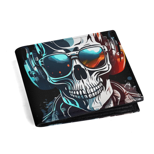 Skull Punk Minimalist Leather Wallet