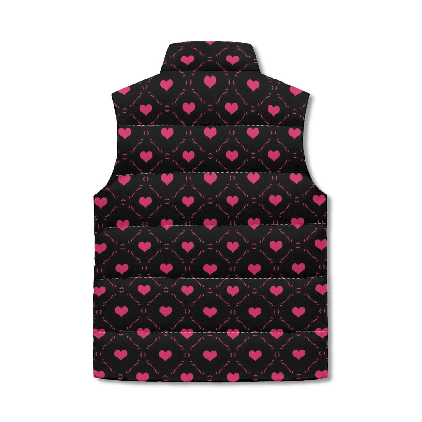 Little Pink Hearts Lightweight Zip Up Puffer Vest