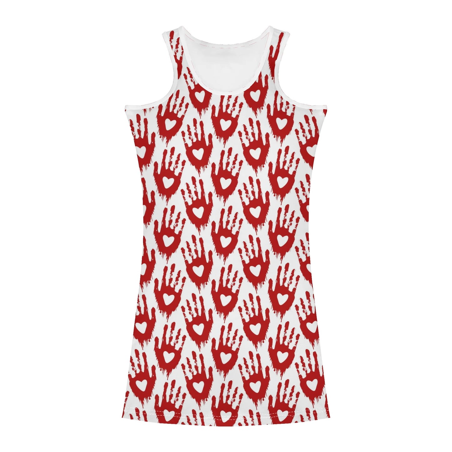 Bloody Hand Prints Mini Slim Fitted Dress