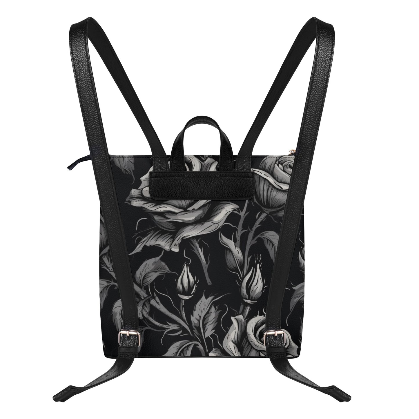 Gothic Roses Leather Leisure Top-Handle Backpack