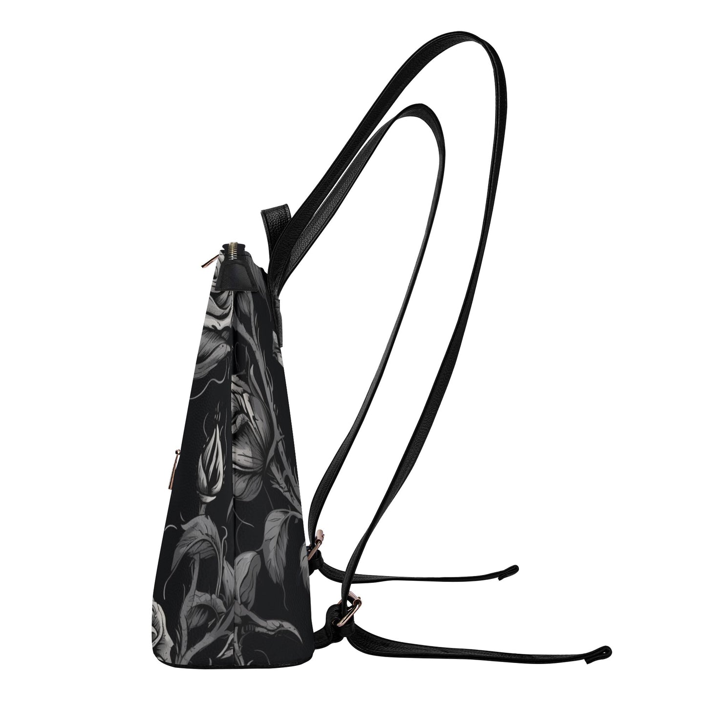 Gothic Roses Leather Leisure Top-Handle Backpack