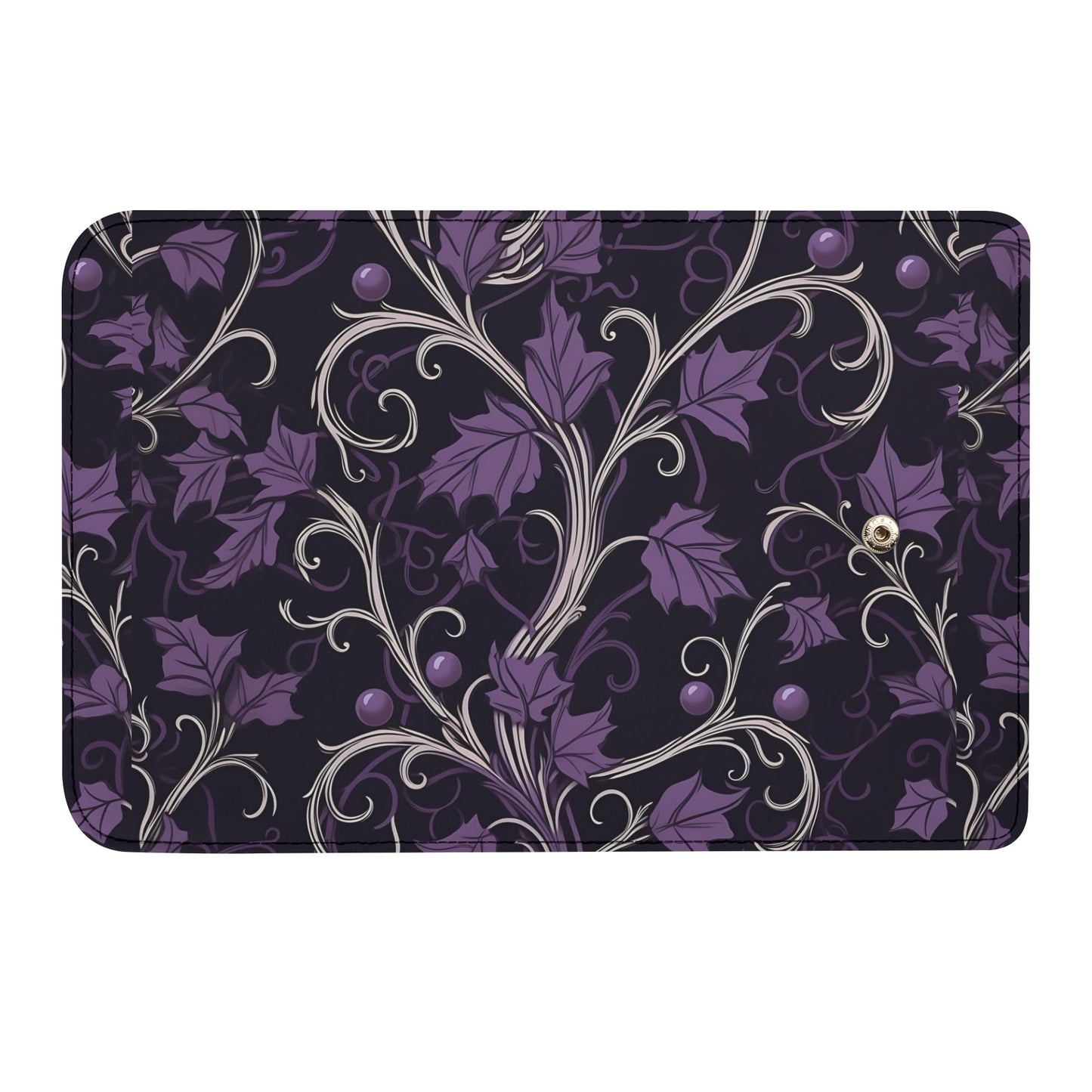 Purple Forest Trifold Leather Clutch Wallet