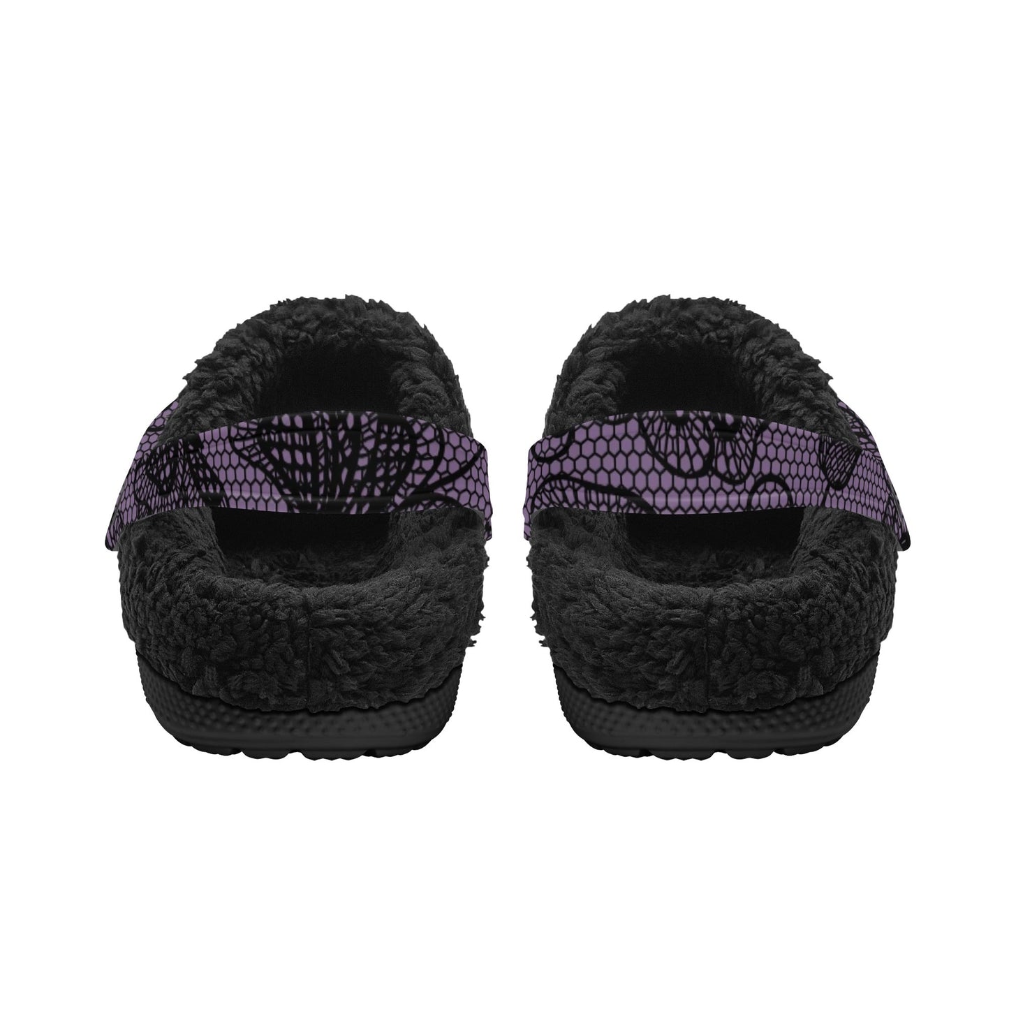 Lacy Purple Design Fleece Slippers