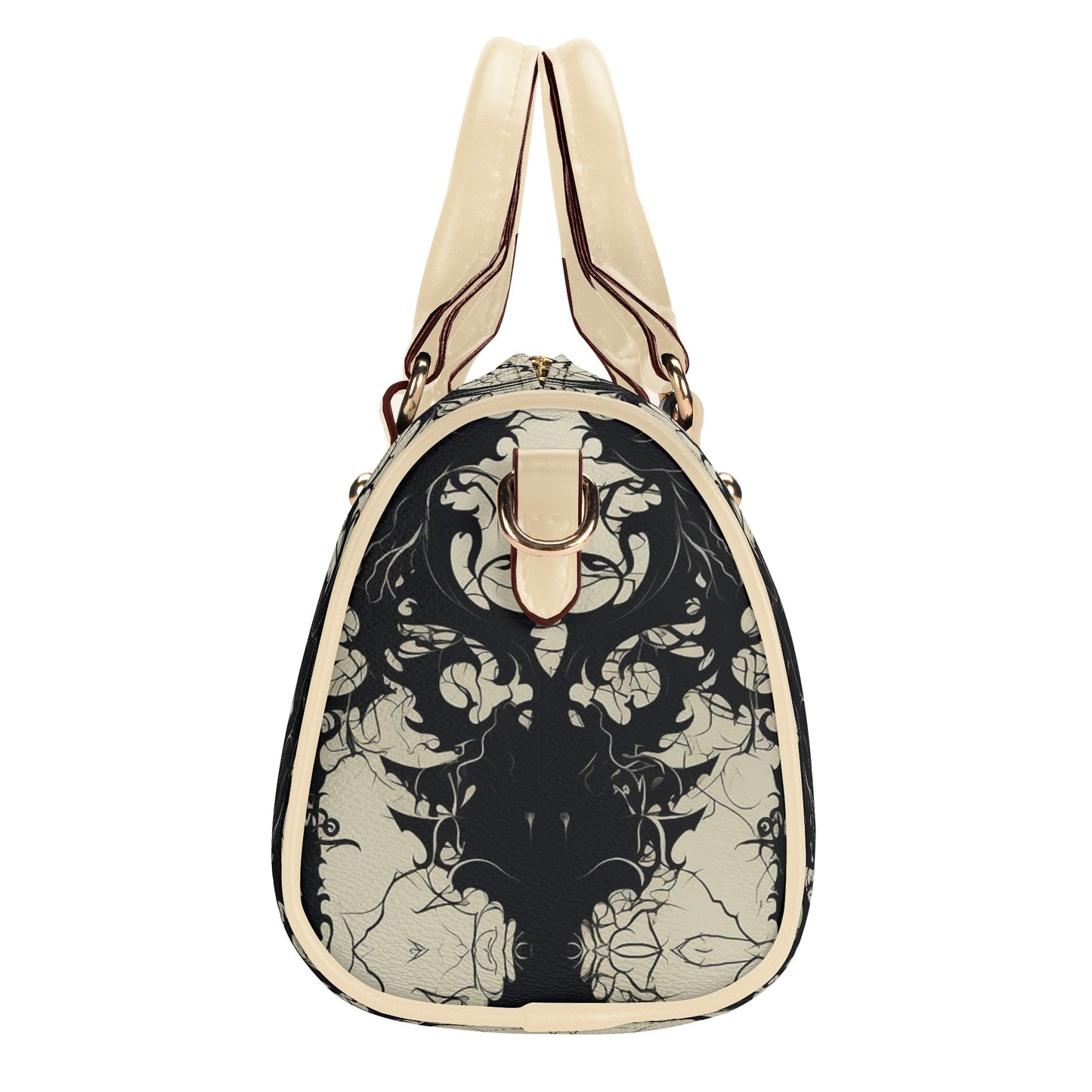 Gothic Skulls Leather Mini Boston Handbag