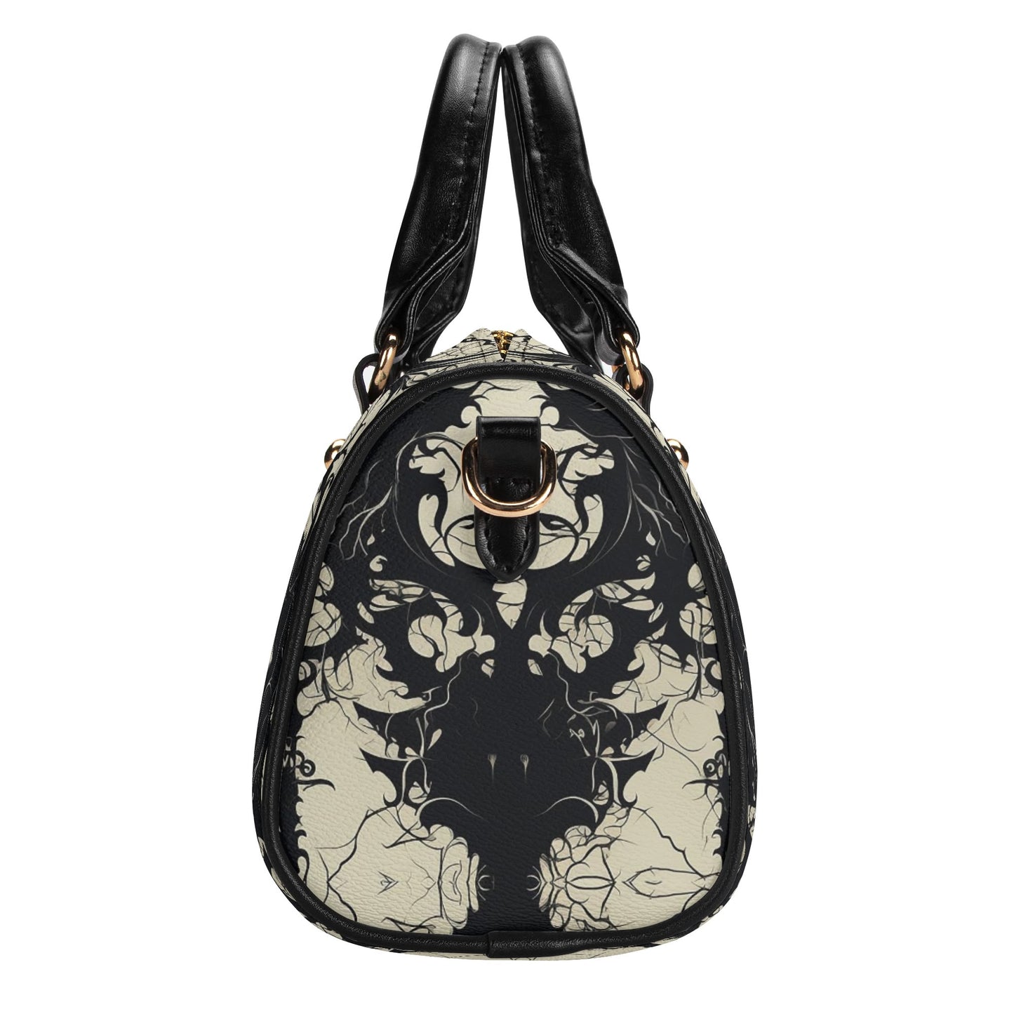 Gothic Skulls Leather Mini Boston Handbag