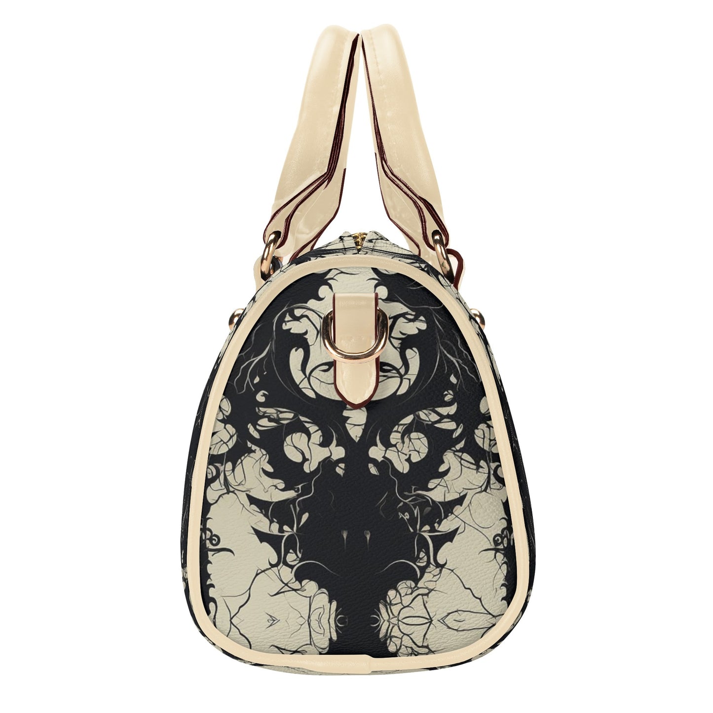 Gothic Skulls Leather Mini Boston Handbag