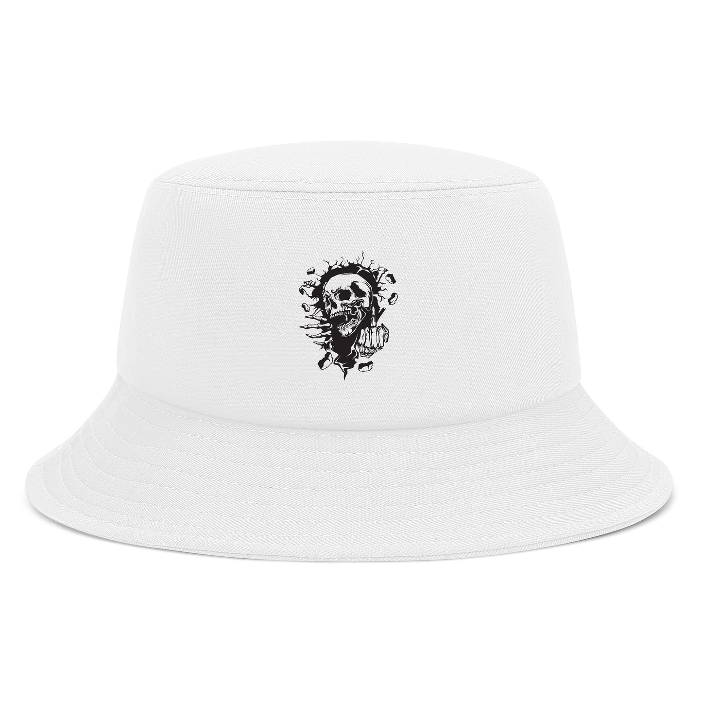 Middle Finger Skull Adult Bucket Hat