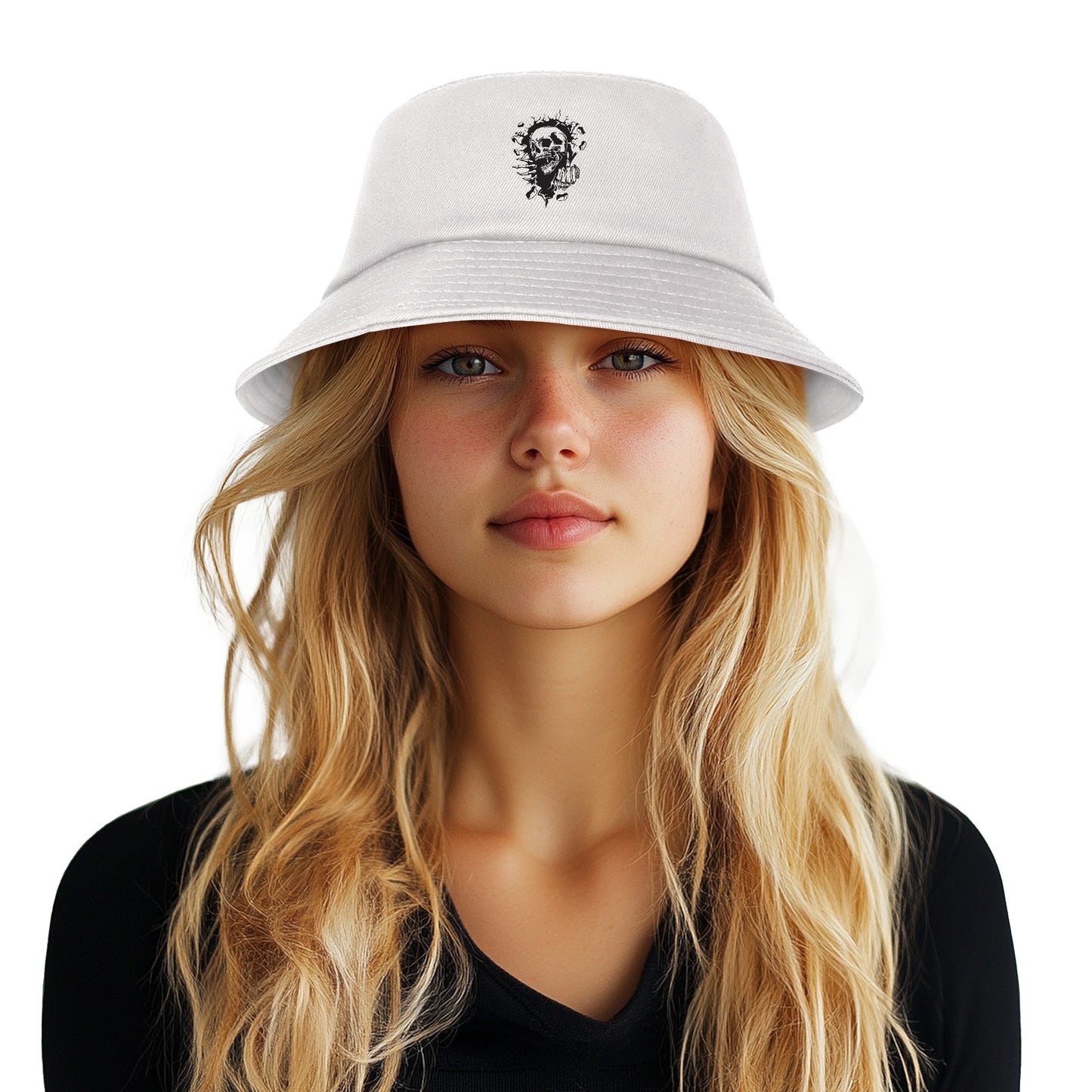 Middle Finger Skull Adult Bucket Hat