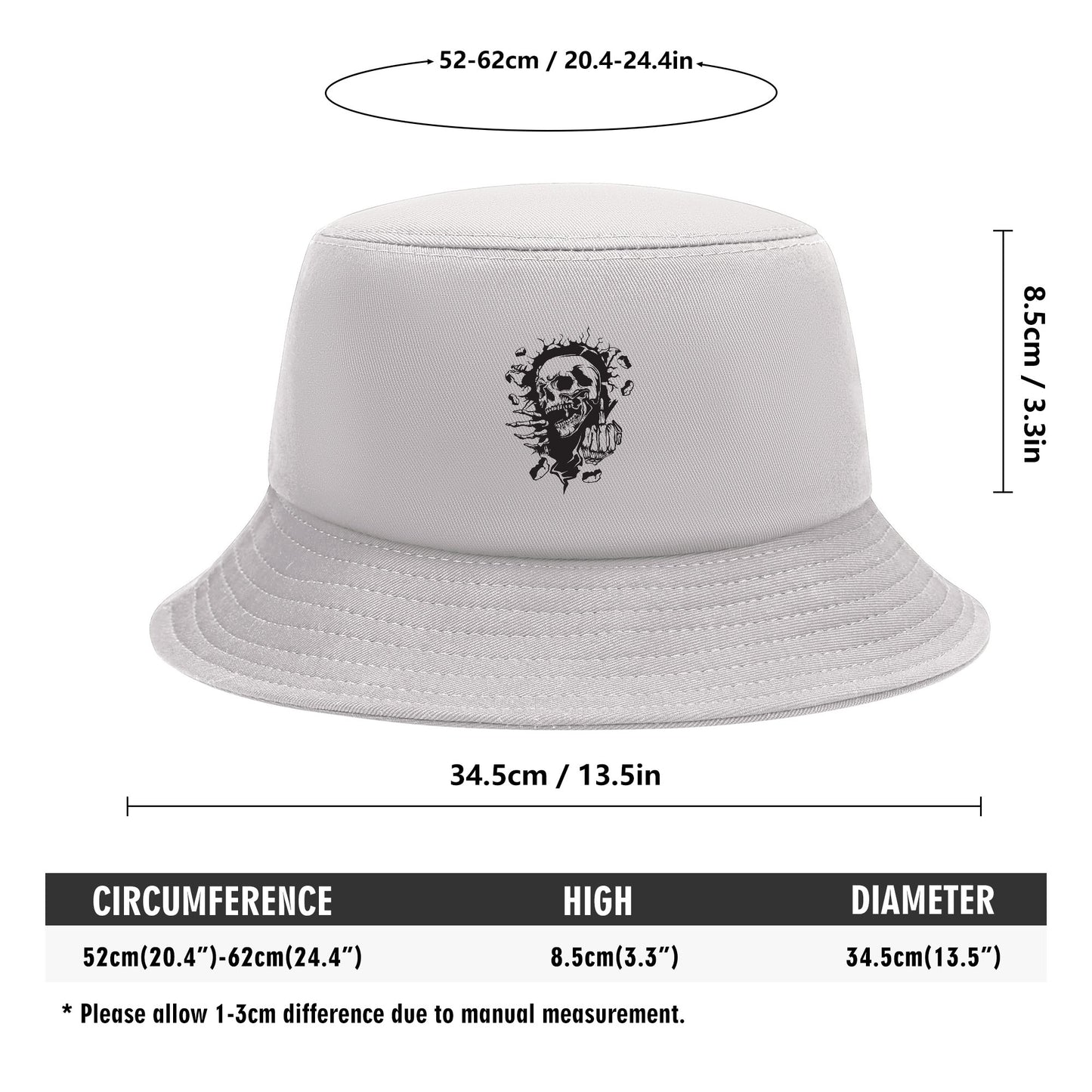 Middle Finger Skull Adult Bucket Hat