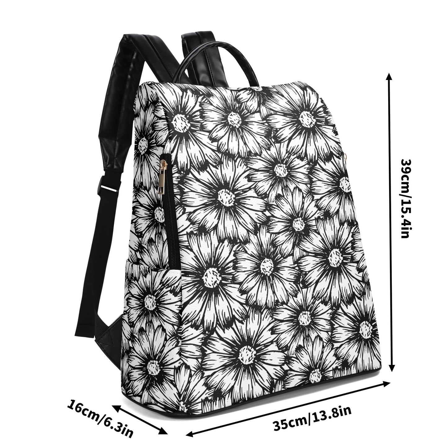 Black Sunflowers Casual Backpack