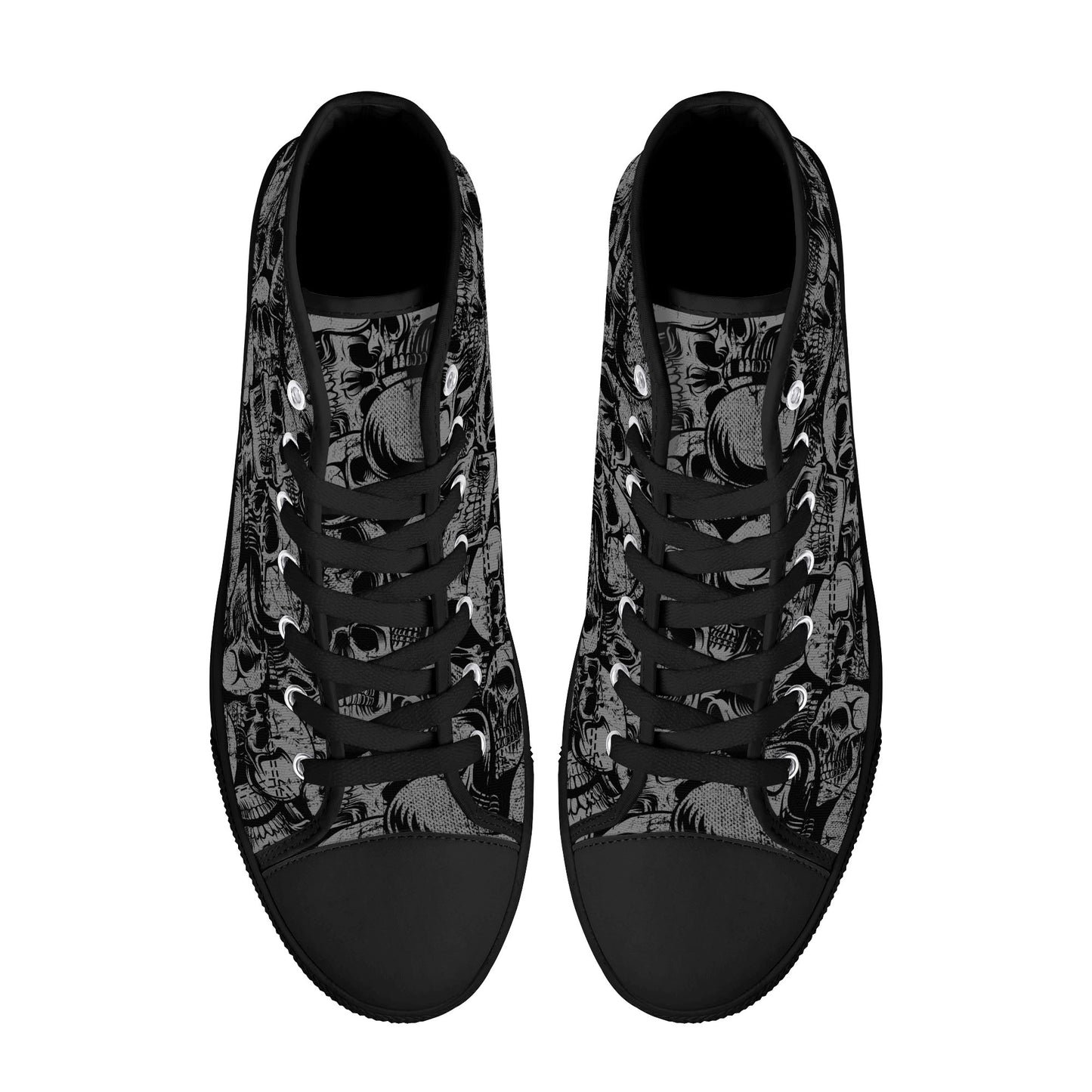 Silver Skulls Men's High Top Canvas Shoes