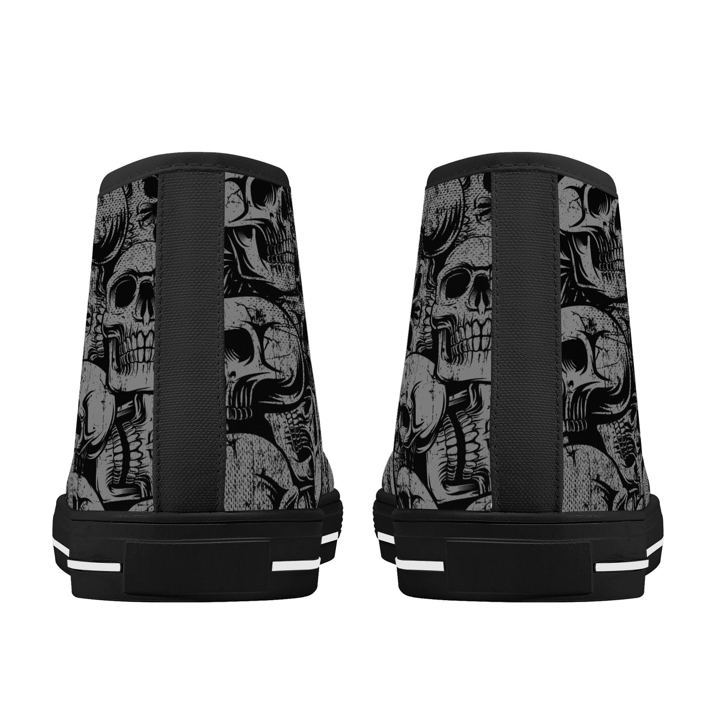 Silver Skulls Men's High Top Canvas Shoes