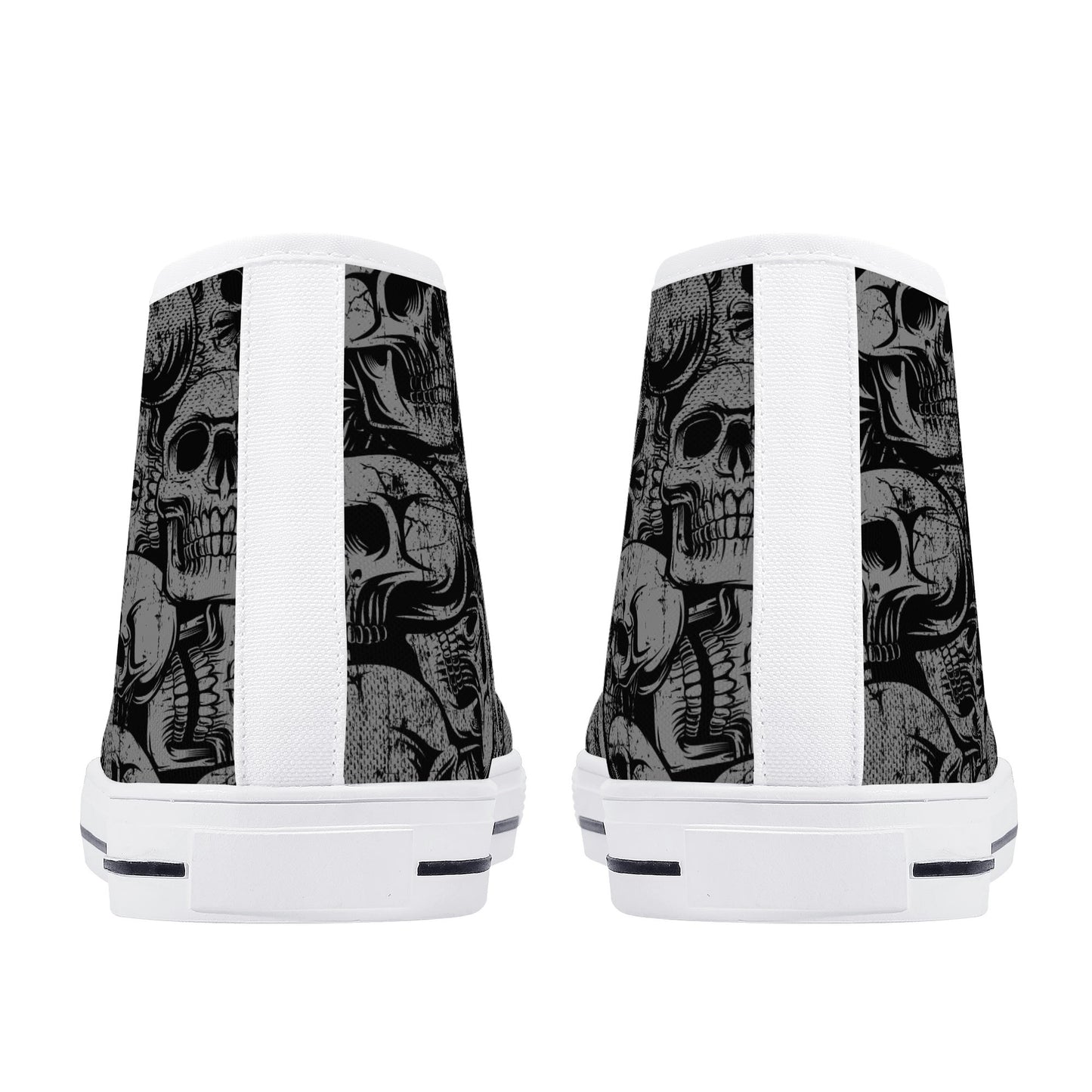 Silver Skulls Men's High Top Canvas Shoes