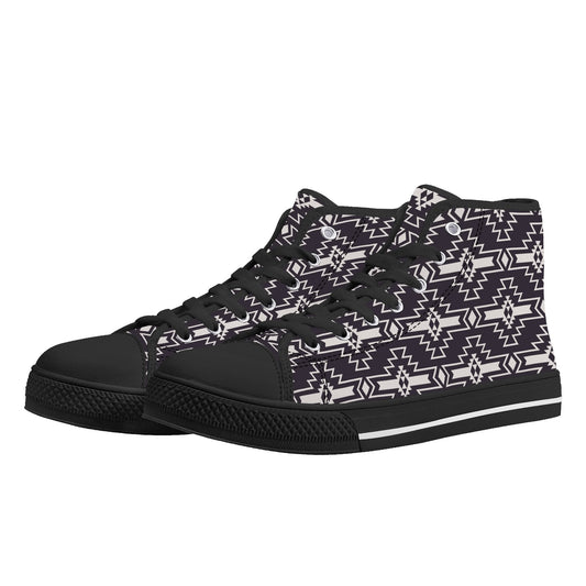 Aztec Design Mens High Top Canvas Shoes