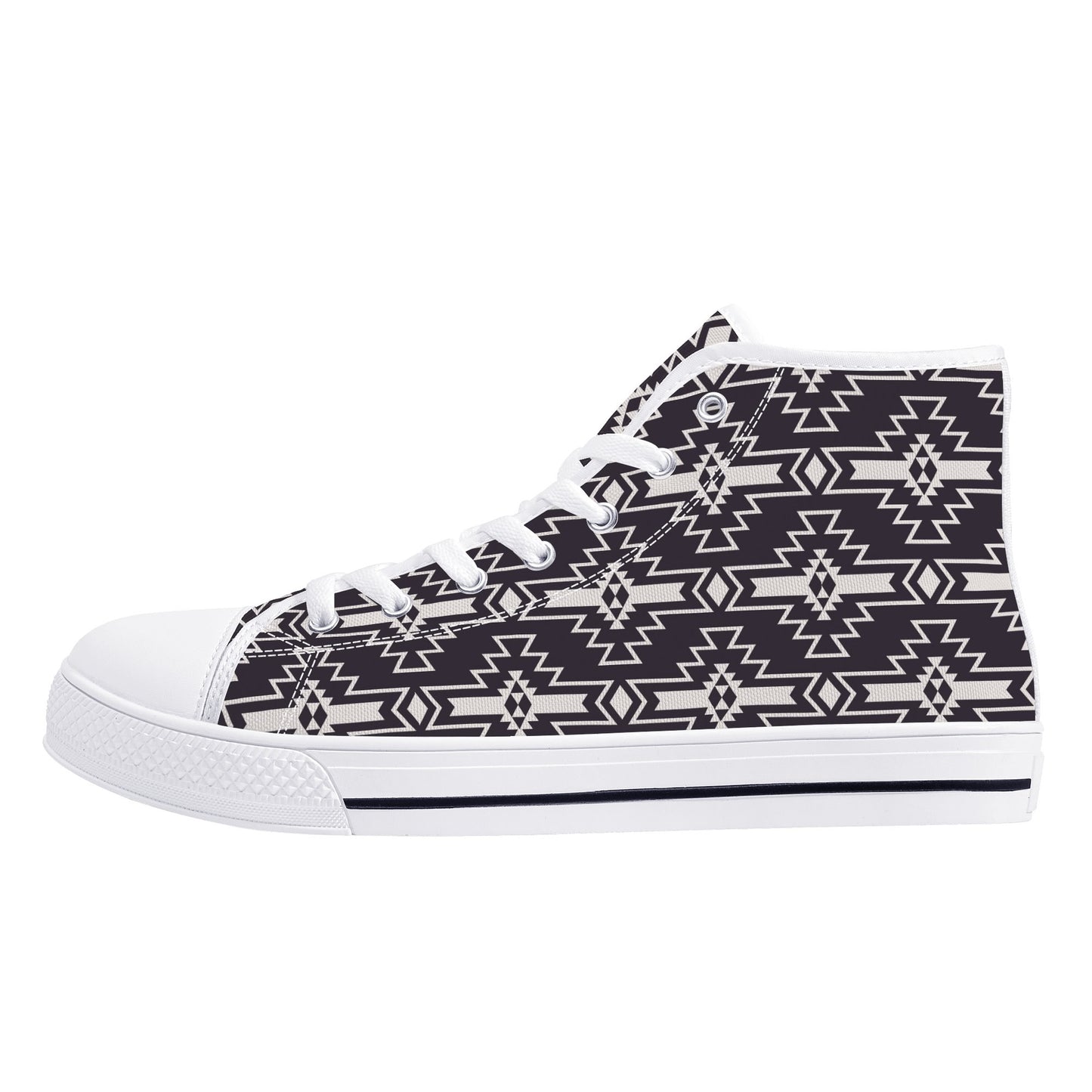 Aztec Design Mens High Top Canvas Shoes