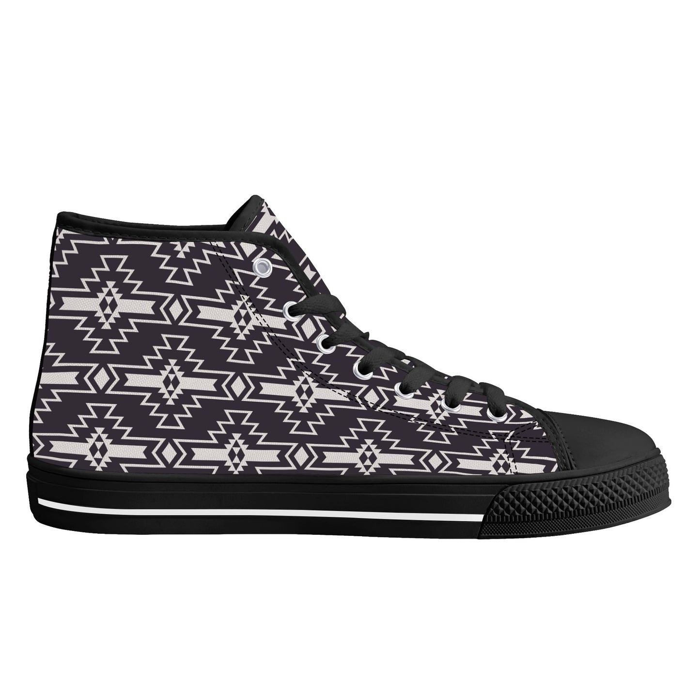 Aztec Design Mens High Top Canvas Shoes