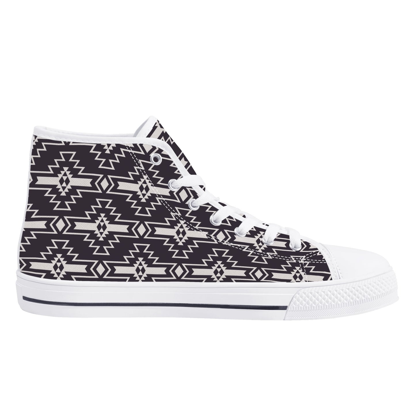 Aztec Design Mens High Top Canvas Shoes