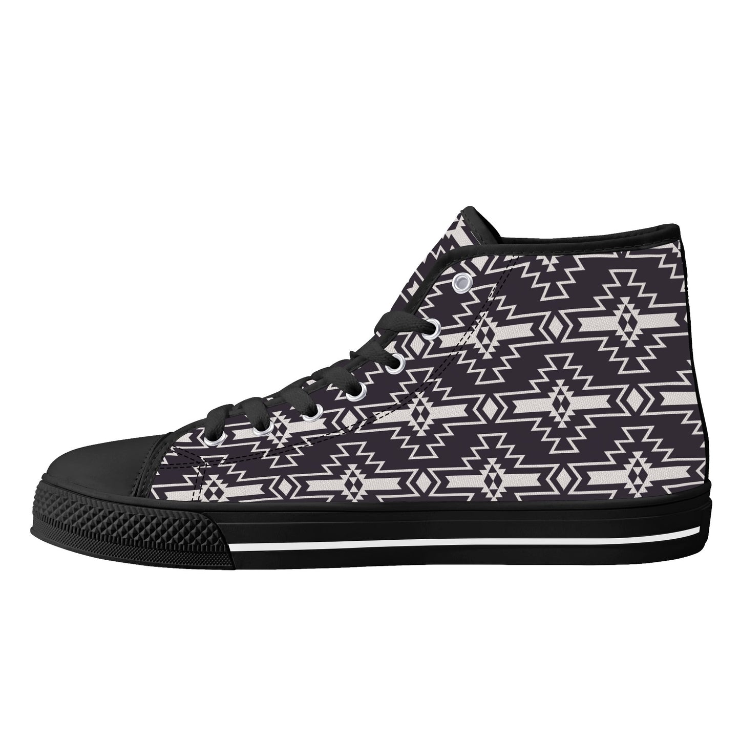 Aztec Design Mens High Top Canvas Shoes