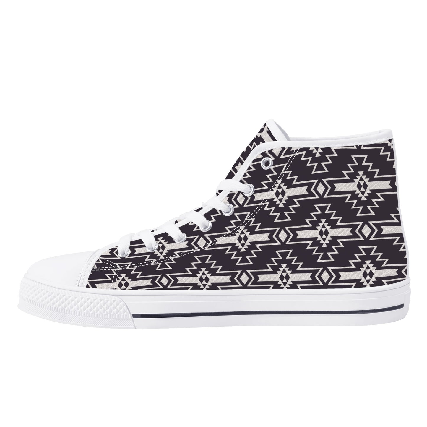 Aztec Design Mens High Top Canvas Shoes