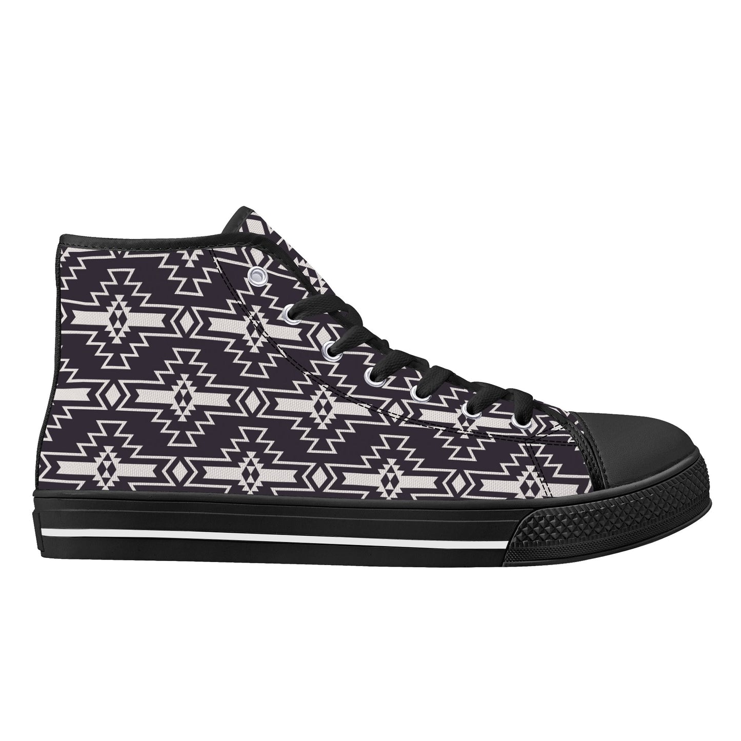 Aztec Design Mens High Top Canvas Shoes