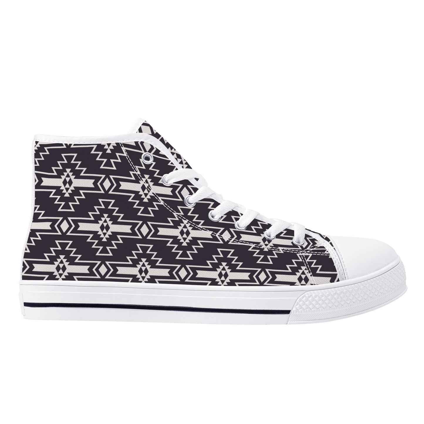 Aztec Design Mens High Top Canvas Shoes