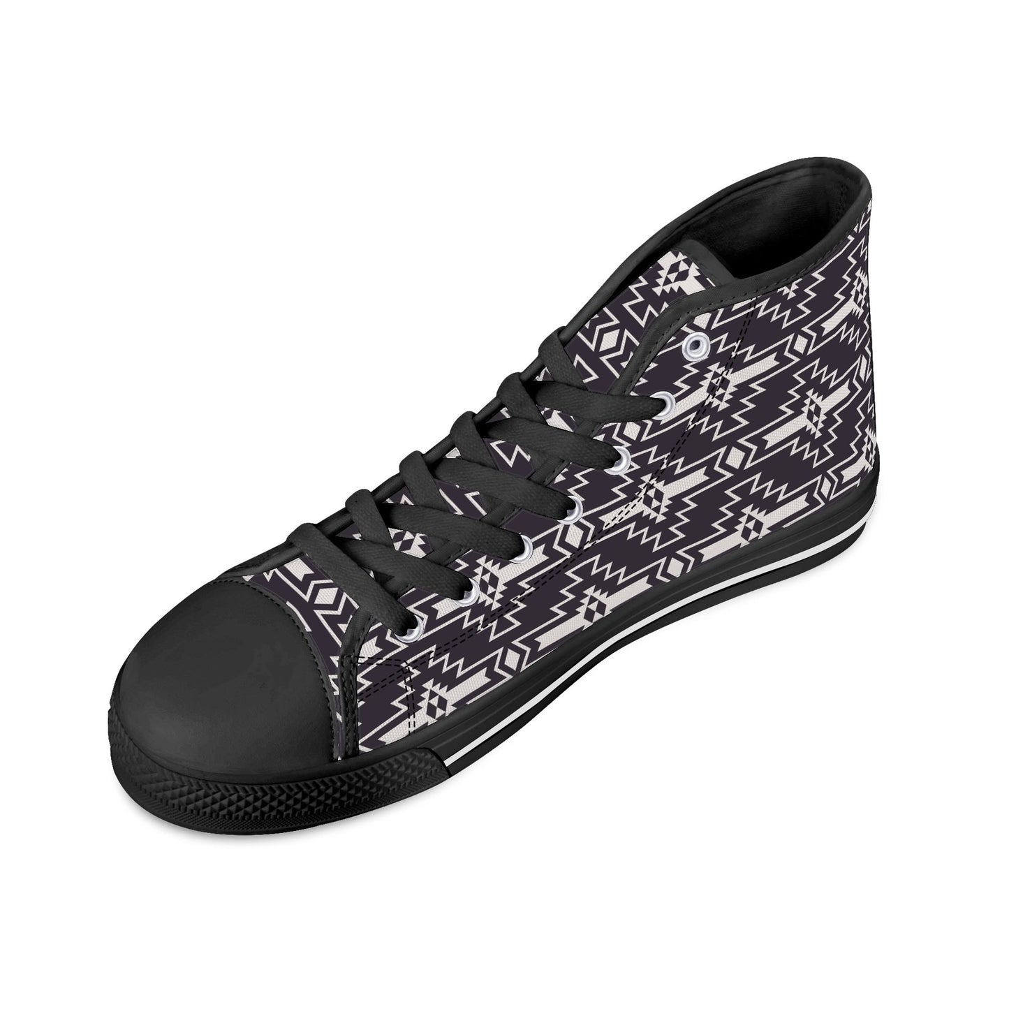 Aztec Design Mens High Top Canvas Shoes