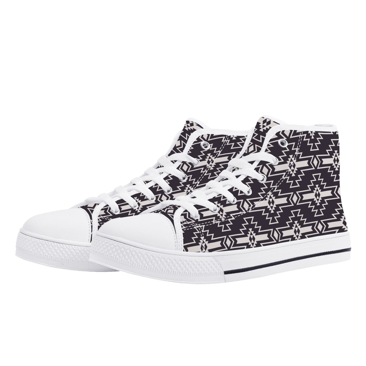 Aztec Design Mens High Top Canvas Shoes