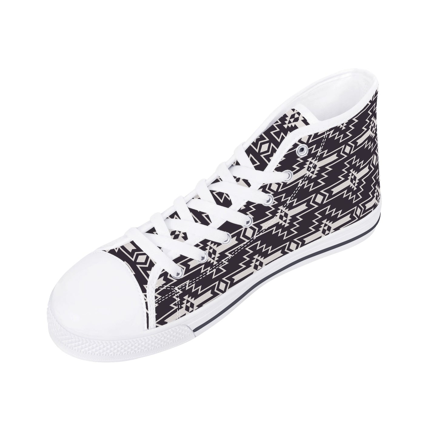 Aztec Design Mens High Top Canvas Shoes