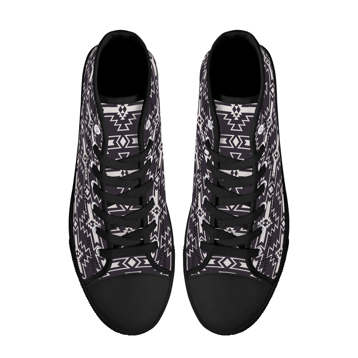 Aztec Design Mens High Top Canvas Shoes