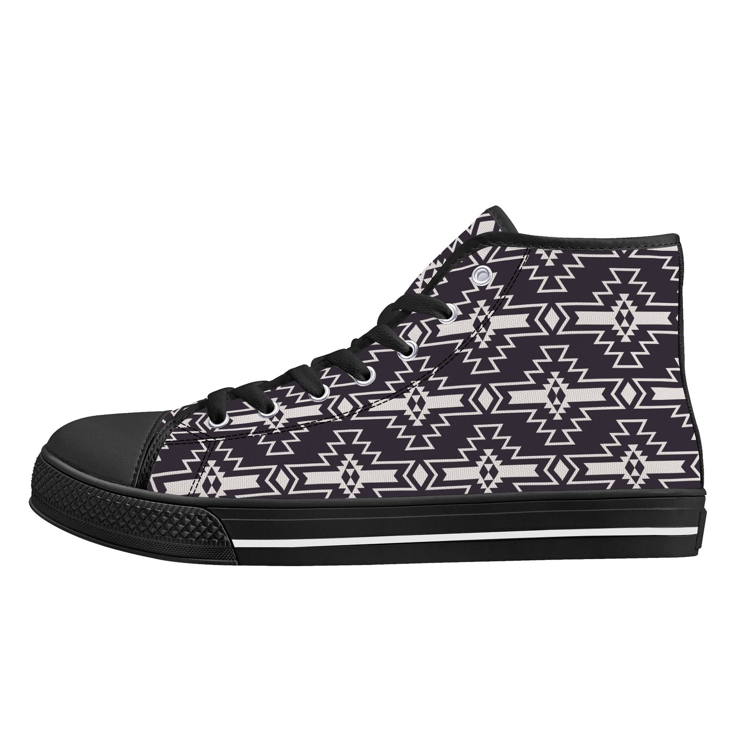 Aztec Design Mens High Top Canvas Shoes