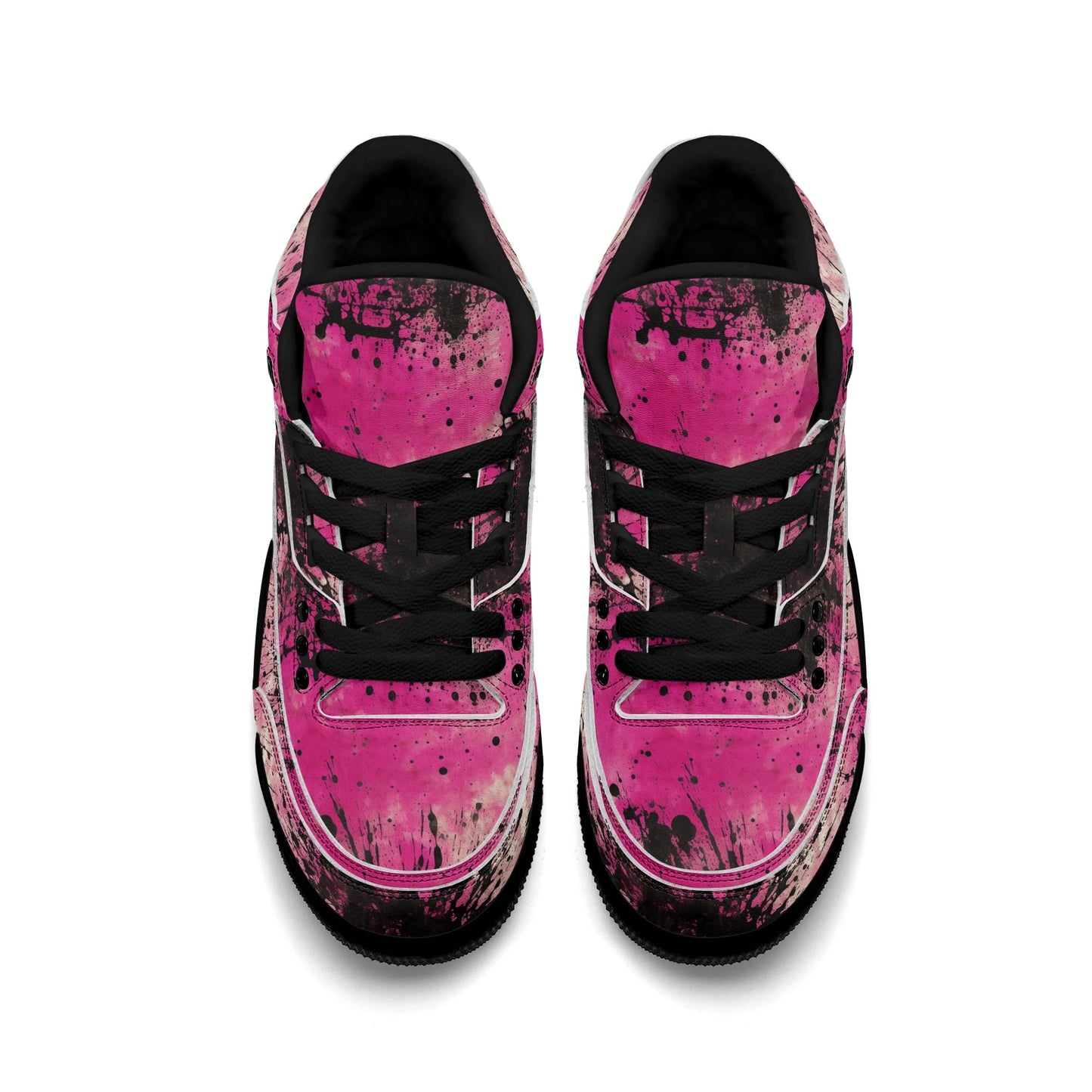 Pink Burst Womens High Top Retro Leather Basketball Sneakers