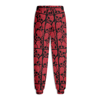 Red Skulls Joggers Sweatpants