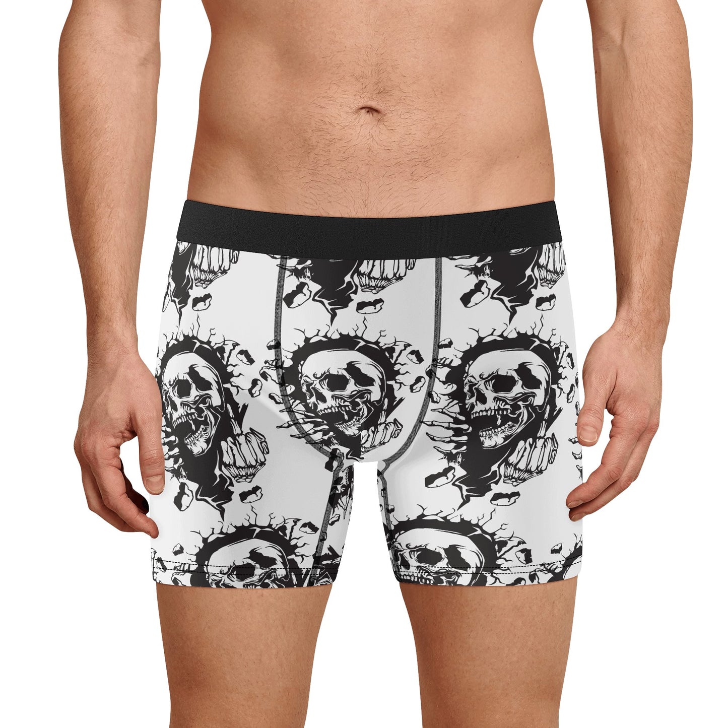 Middle Finger Skull Classic Stretch Underwear