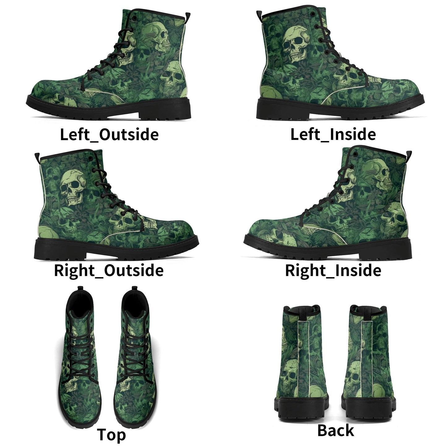 Green Skulls Mens Upgraded Black Outsole Leather Boots