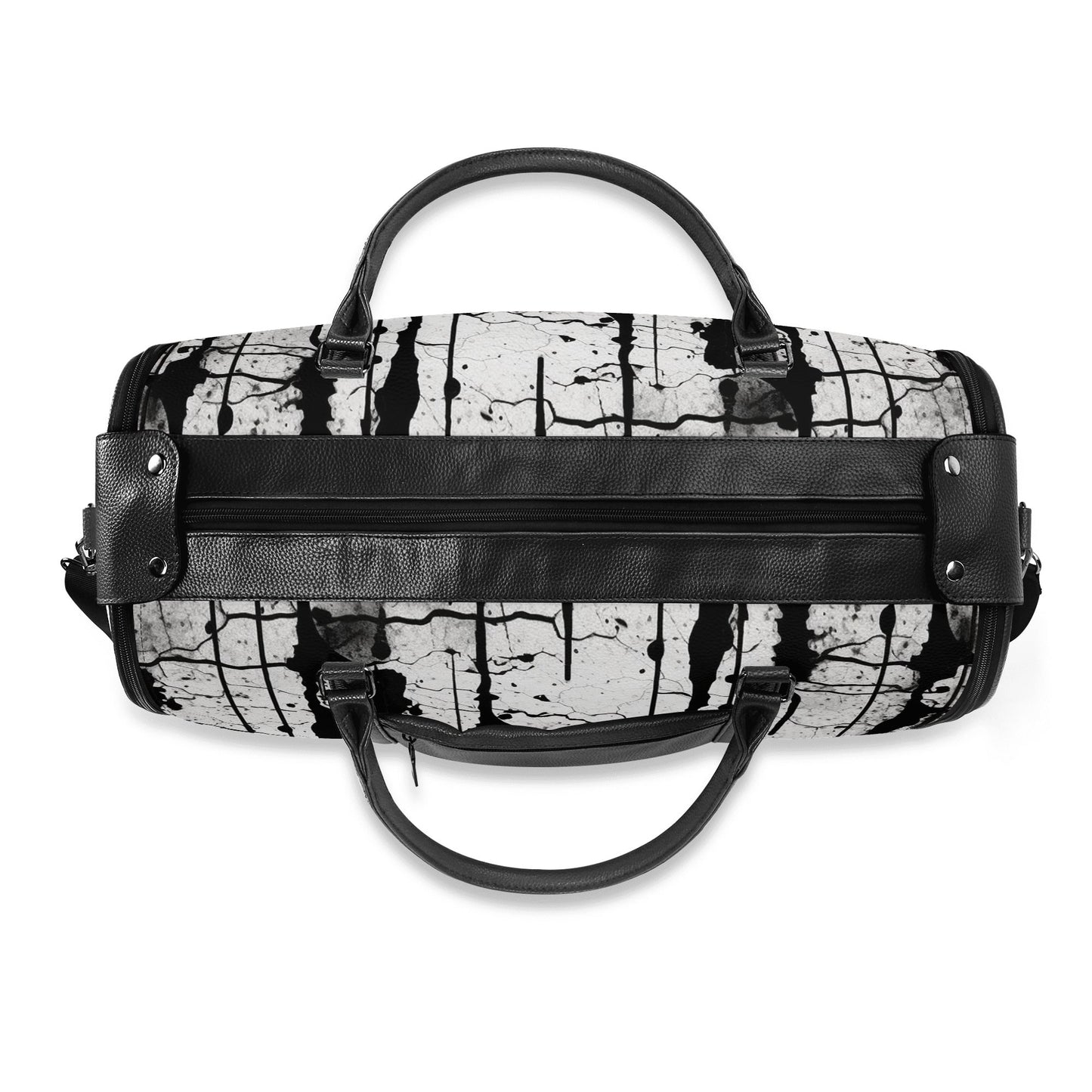 Broken Gothic Design Foldable Leather Duffle Bag