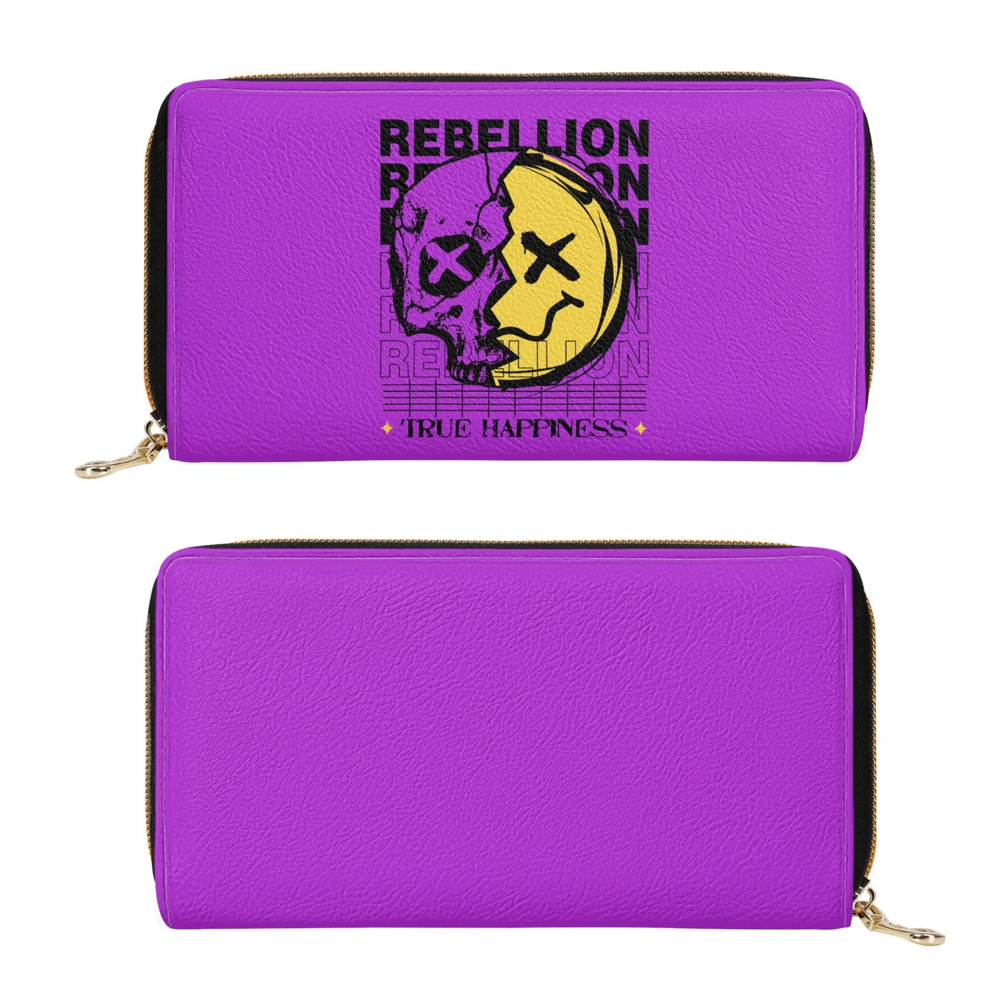 Rebellion True Happiness Leather Zipper Purse