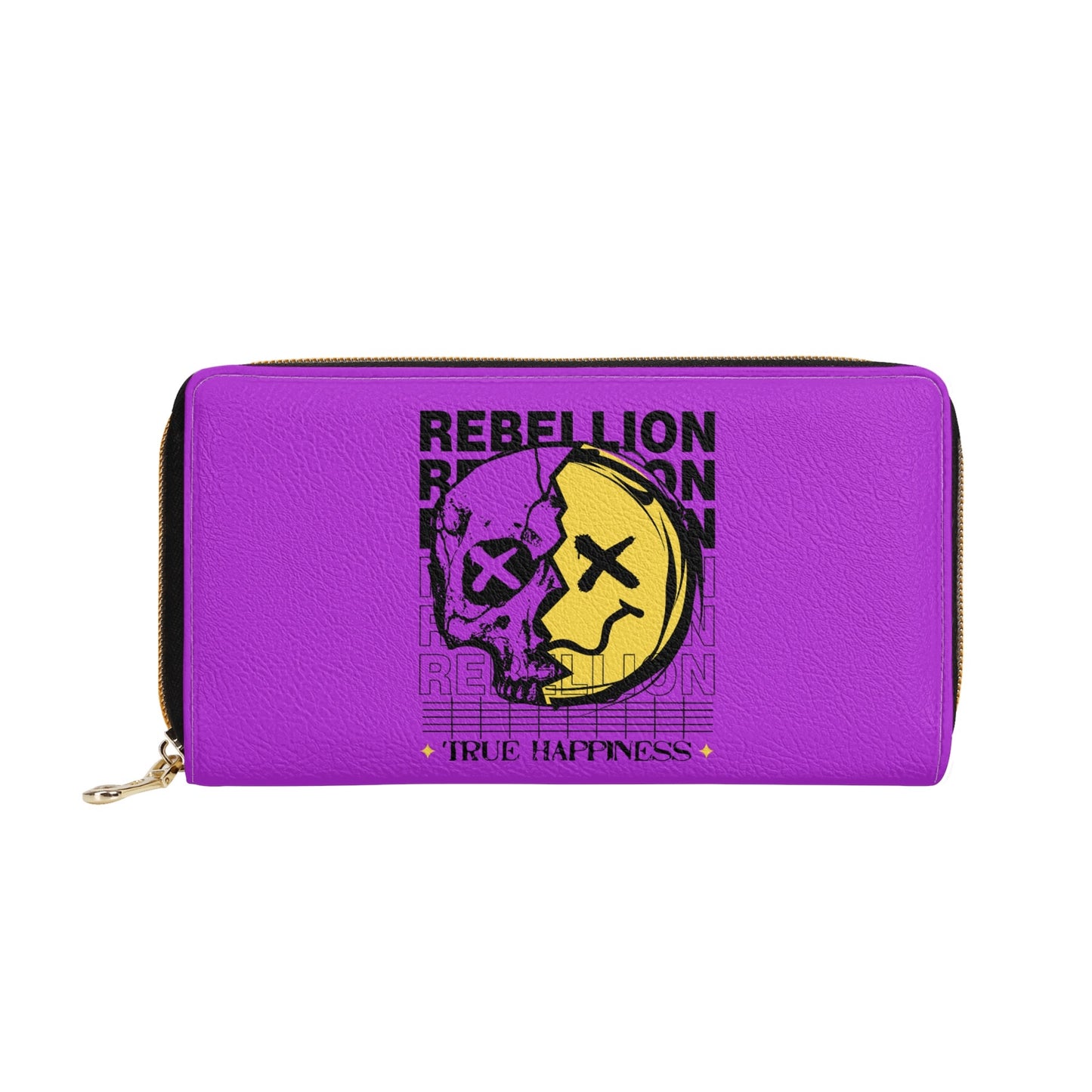 Rebellion True Happiness Leather Zipper Purse