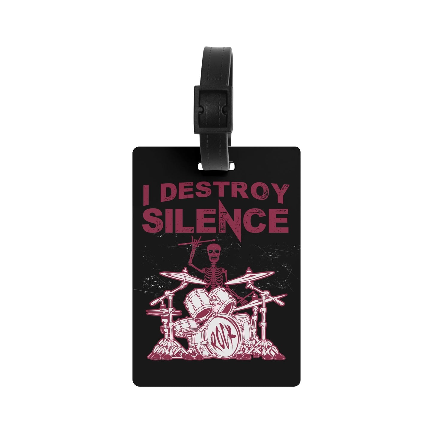 I Destroy Silence Wooden Luggage Tag