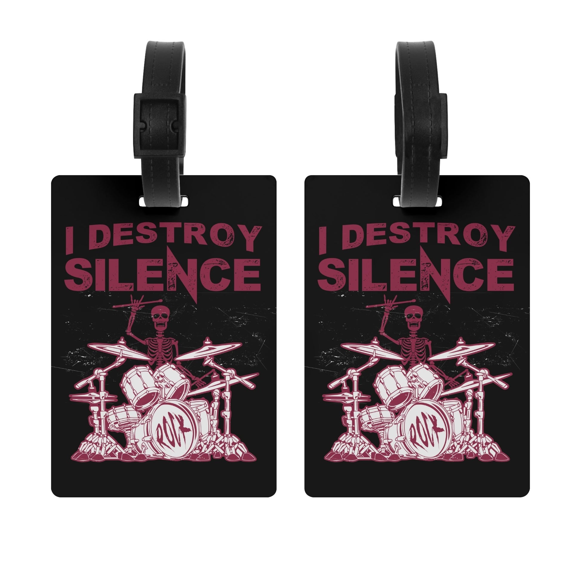 I Destroy Silence Wooden Luggage Tag