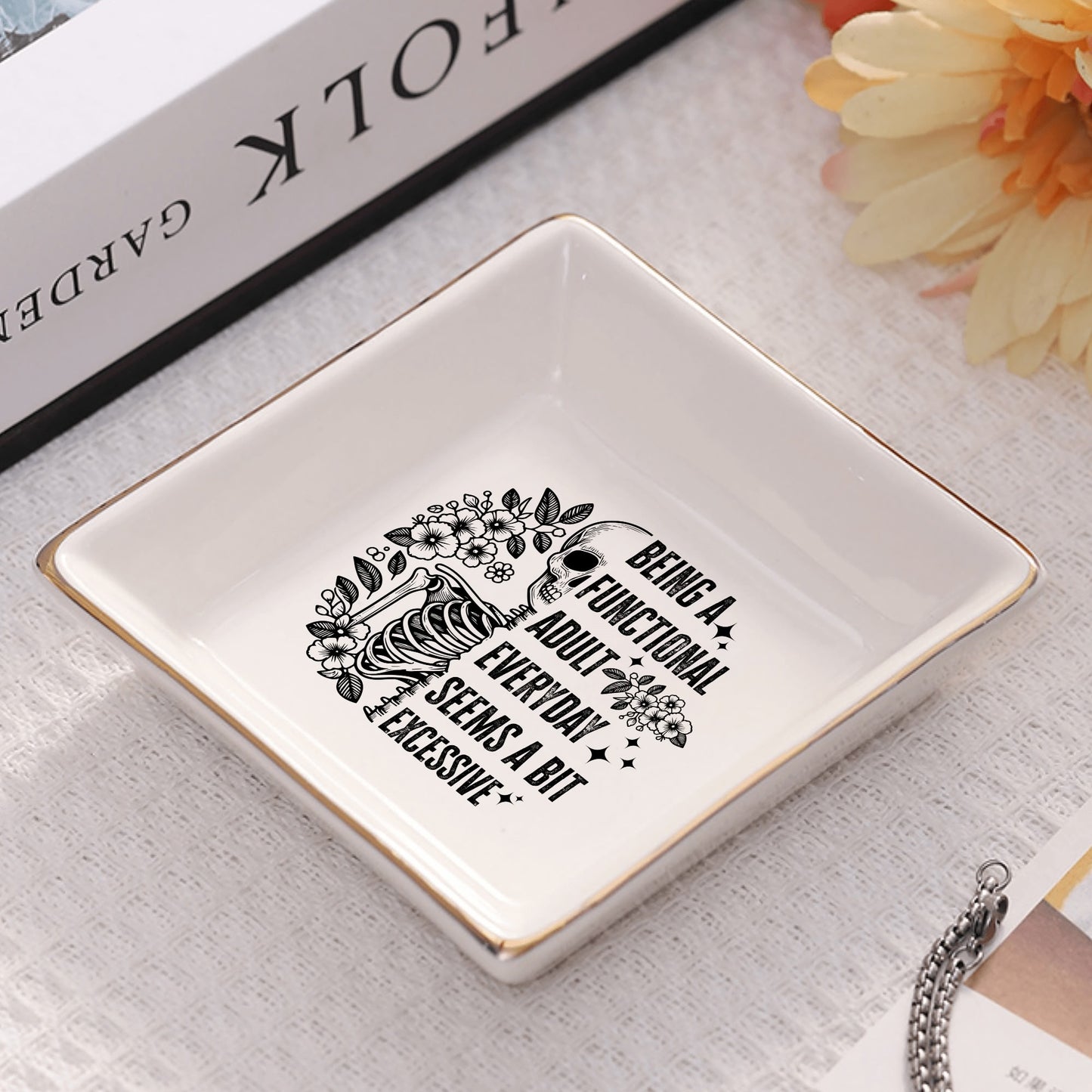 Being A functional Adult Everyday Ceramic Square Appetizer Plates