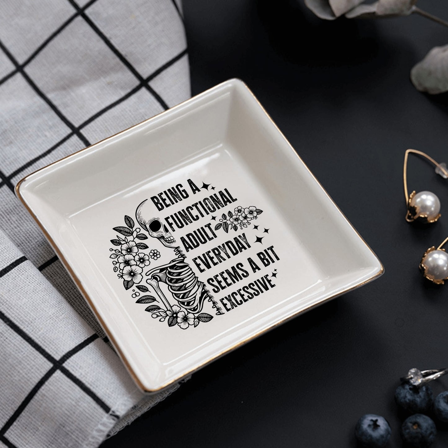 Being A functional Adult Everyday Ceramic Square Appetizer Plates