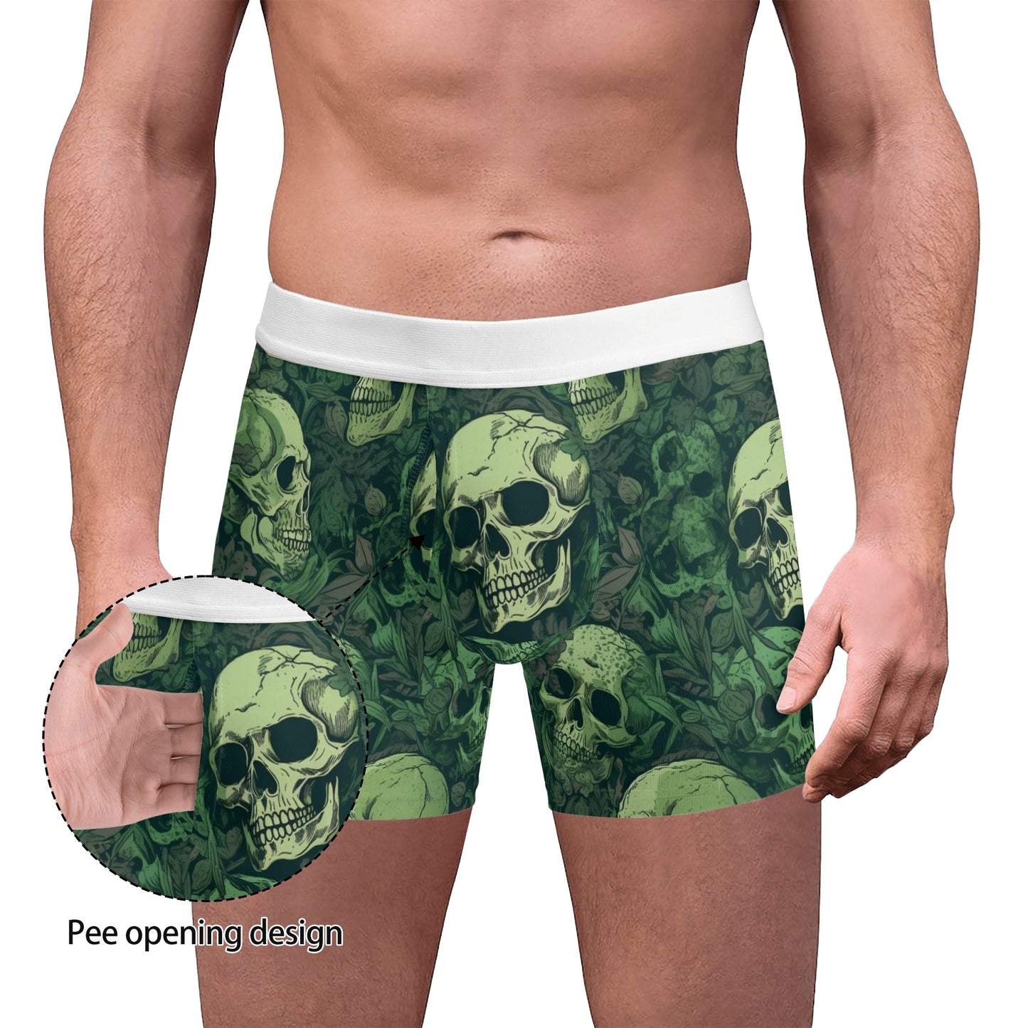 Green Skulls Boxer Briefs