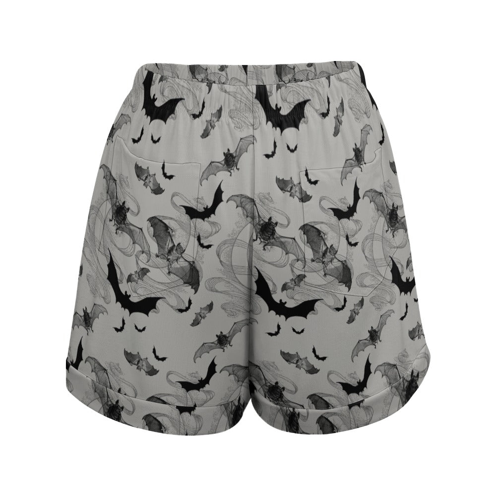 Smokey Bats High Waist Loose Elastic Waist Shorts