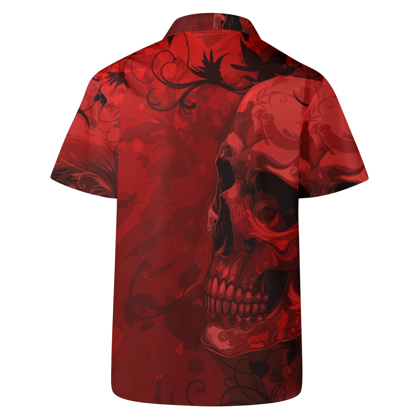 Goth Red Skull Casual Hawaiian Shirt