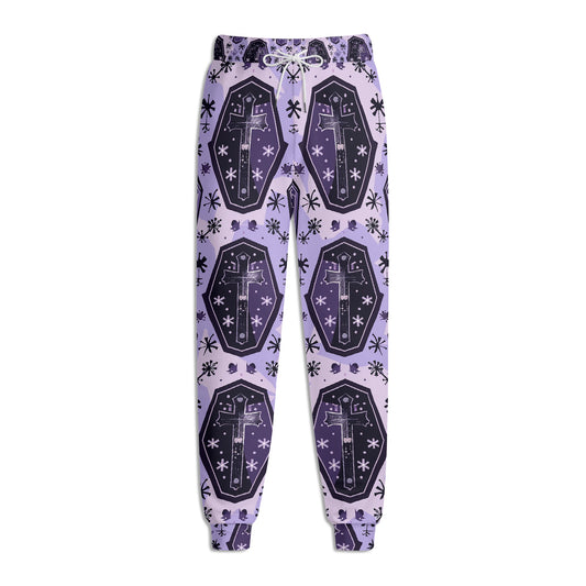 Purple Cross Coffins Joggers Sweatpants